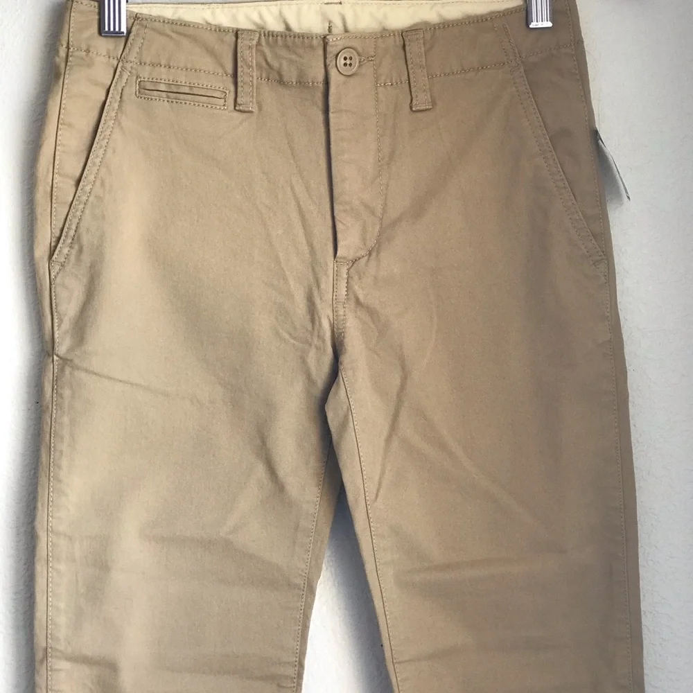 GAP Kids Uniform Chino Pants Khaki size 10 Unisex Design Button Cinch Adj. Waist